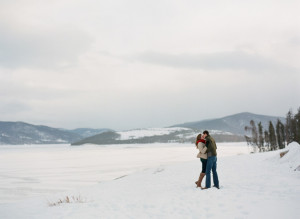 snow engagement photos