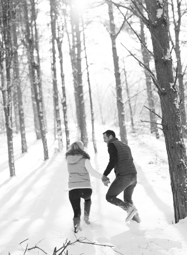 snowy mountain engagement photos